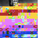 Ellery Stritzinger’s deformances of Huddie “Leadbelly” Ledbetter publicity image, for Digitizing Folk Music History seminar.