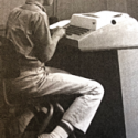 student at teletype